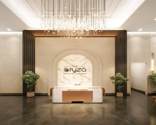 Reception lobby at The Oryza clubhouse